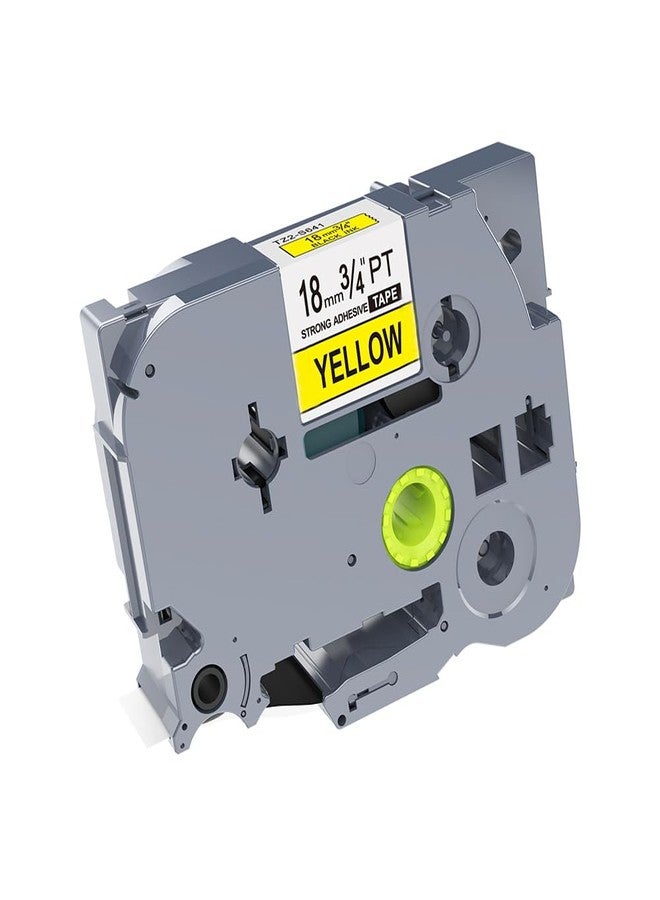 IDIK 1PK Black on Yellow Extra Strength Laminated Label Tape Compatible for Brother P-Touch TZe-S641 TZ S641 Tze S641(18mm x 8m) - Image 1
