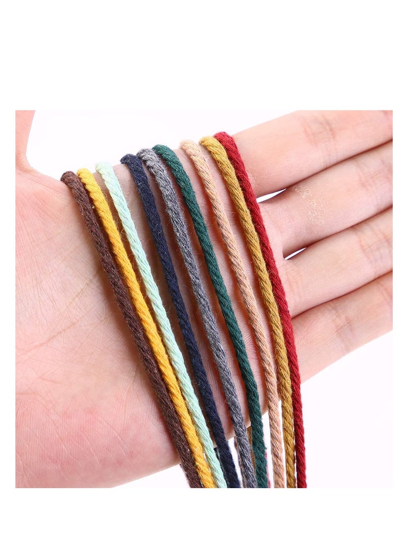 SYOSI Grey Cord 3mm x 109Yards Colored Cotton Rope Craft Cord Colorful Cotton Cord Twine for Wall Hanging Plant Hangers Crafts Knitting Decorative Projects - Image 2