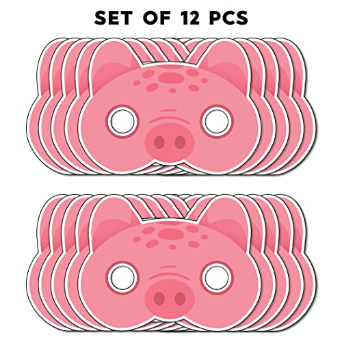 Festiko® Pig Theme Eye Masks (12 Pcs), Pig Theme Party Supplies, Return Gifts for Kids, Pig Theme Party Items,Eye Masks for Kids, Pig Eye Masks - Image 2