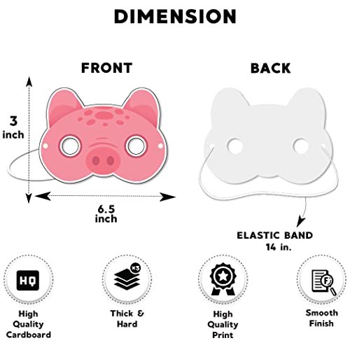 Festiko® Pig Theme Eye Masks (12 Pcs), Pig Theme Party Supplies, Return Gifts for Kids, Pig Theme Party Items,Eye Masks for Kids, Pig Eye Masks - Image 3