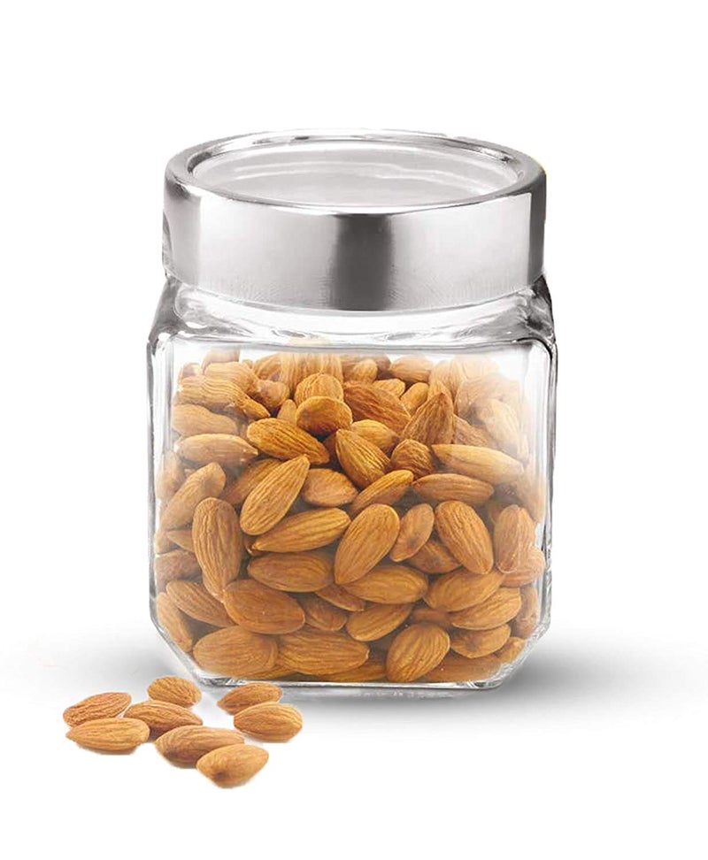 Vency Cube Jar 580ml, Transparent Storage Container Glass Jar for Spices and More (Set Of 8) - Image 5