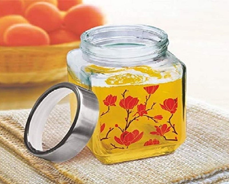 Vency Cube Jar 580ml, Transparent Storage Container Glass Jar for Spices and More (Set Of 8) - Image 4