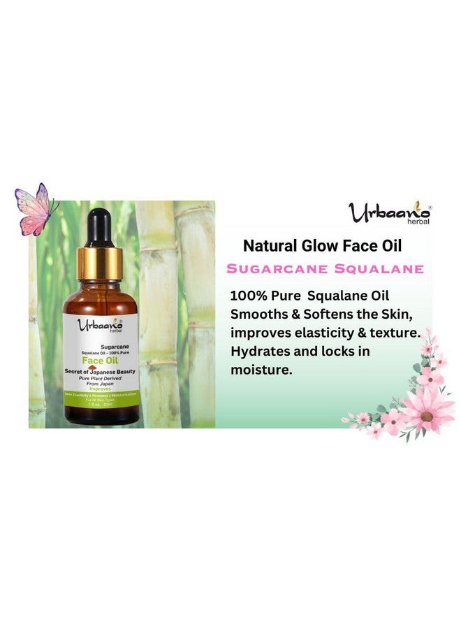 Urbaano herbal Sugarcane Squalane Face Oil Serum (100% Pure Natural) for Glowing, Hydration, Improve Collagen Production (Plant Derived) Daily Moisturizer, Light Weight Face Serum - 30ml - Image 5