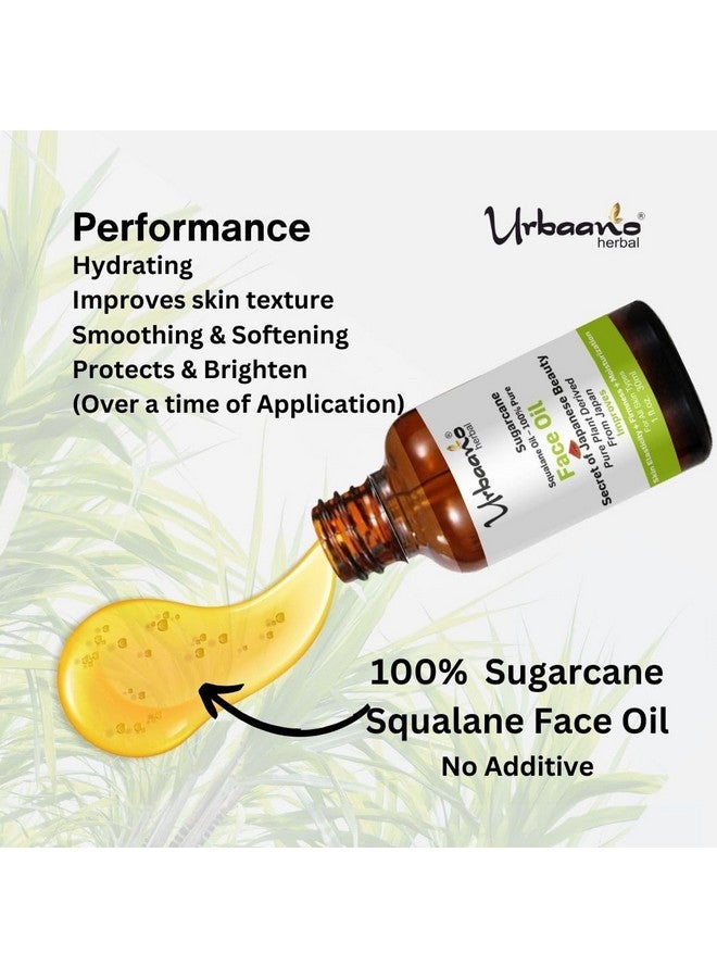 Urbaano herbal Sugarcane Squalane Face Oil Serum (100% Pure Natural) for Glowing, Hydration, Improve Collagen Production (Plant Derived) Daily Moisturizer, Light Weight Face Serum - 30ml - Image 3