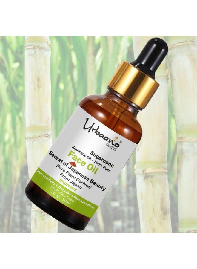 Urbaano herbal Sugarcane Squalane Face Oil Serum (100% Pure Natural) for Glowing, Hydration, Improve Collagen Production (Plant Derived) Daily Moisturizer, Light Weight Face Serum - 30ml - Image 1