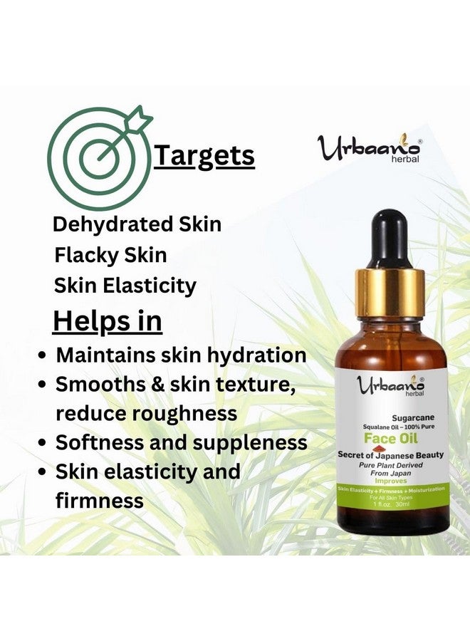 Urbaano herbal Sugarcane Squalane Face Oil Serum (100% Pure Natural) for Glowing, Hydration, Improve Collagen Production (Plant Derived) Daily Moisturizer, Light Weight Face Serum - 30ml - Image 4