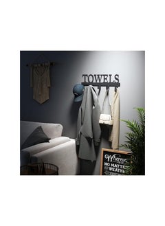 The Bros Over Door Hooks Hanger - 37cm 5-Hook Door Hanger for Coats, Towels, Hats, Clothes - Ideal for Bedroom, Bathroom, Living Room, Kitchen Door, Black  - Image 3