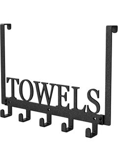 The Bros Over Door Hooks Hanger - 37cm 5-Hook Door Hanger for Coats, Towels, Hats, Clothes - Ideal for Bedroom, Bathroom, Living Room, Kitchen Door, Black  - Image 1