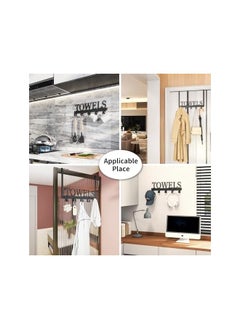 The Bros Over Door Hooks Hanger - 37cm 5-Hook Door Hanger for Coats, Towels, Hats, Clothes - Ideal for Bedroom, Bathroom, Living Room, Kitchen Door, Black  - Image 4
