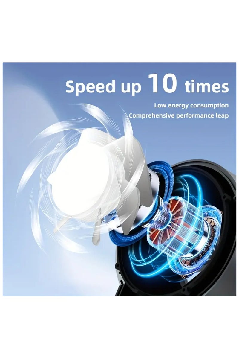 BlueFire Portable handheld USB rechargeable fan with LED digital display, battery indicator, 10 quiet speeds, high-speed motor, compact design for desk, travel and outdoor use - Image 3
