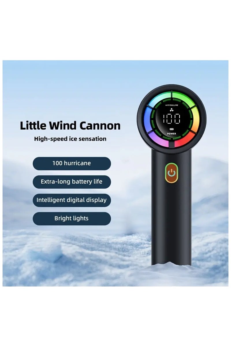 BlueFire Portable handheld USB rechargeable fan with LED digital display, battery indicator, 10 quiet speeds, high-speed motor, compact design for desk, travel and outdoor use - Image 5