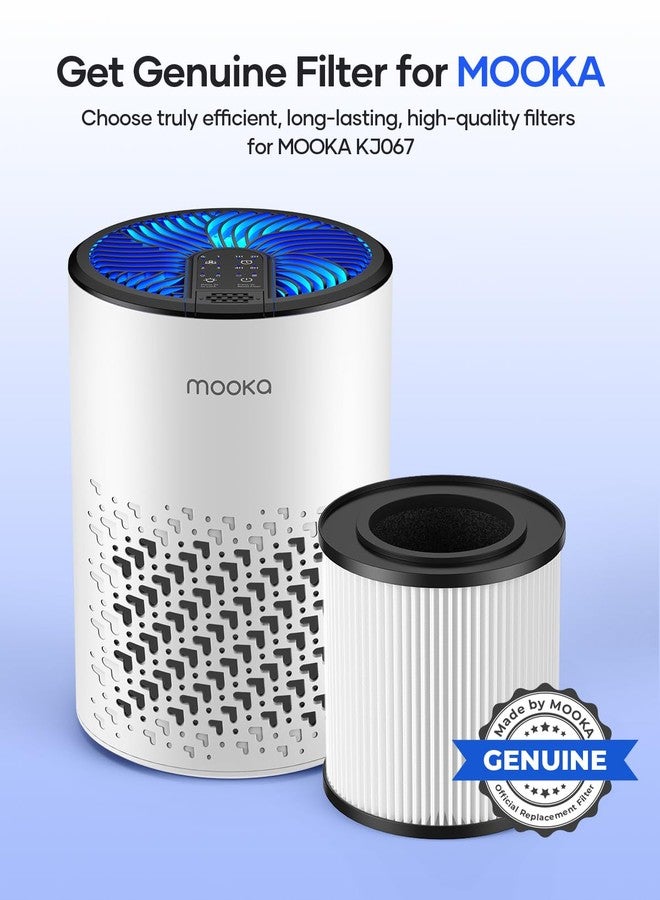 موكا فلتر هواء بديل أصلي من موكا KJ067L، فلاتر تنقية هواء KJ067L، 3 في 1 كربون نشط عالي الكفاءة لحرائق الغابات، ووبر الحيوانات الأليفة، والدخان، والروائح، والغبار، عبوة واحدة - Image 2