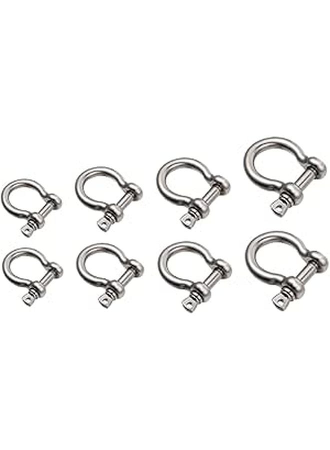 Heavy Duty 304 Stainless Steel D Ring Shackles 8pcs For Lifting Rigging Trucks Trailers - Image 1