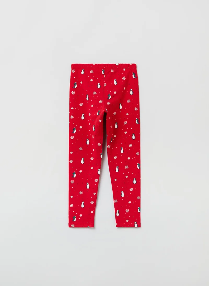 او في اس Ovs Girls Winter Print Leggings
