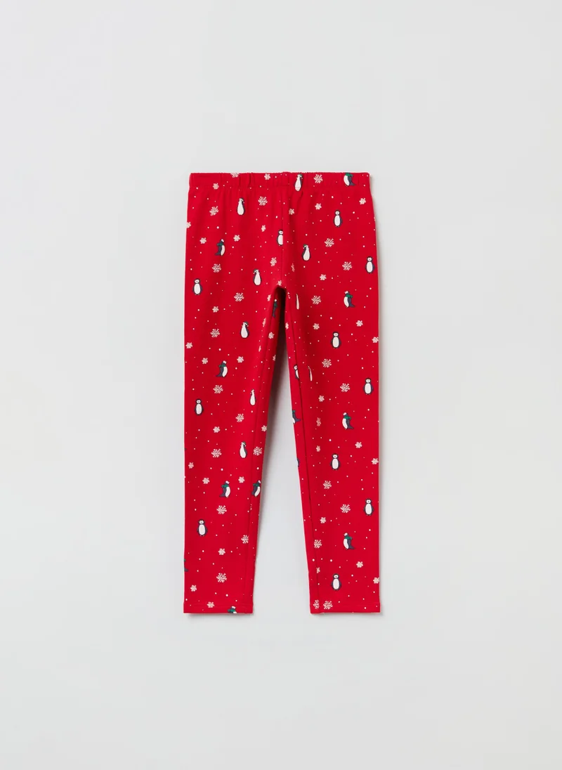 او في اس Ovs Girls Winter Print Leggings