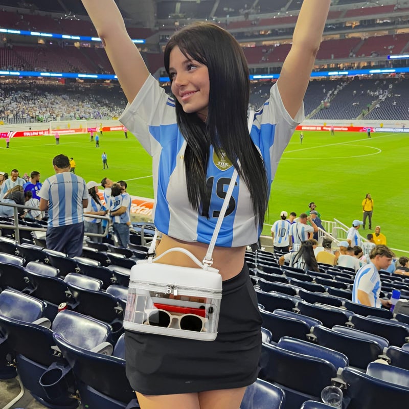 KKXIU Clear Crossbody Bags for Women Stadium Approved Vegan Leather Transparent Purses for Concerts Sports (white) - Image 2