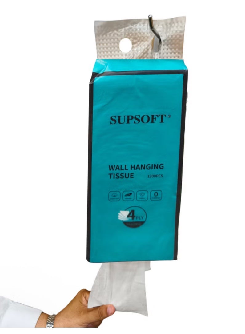 سوبسوفت علبة من 9 علب مناديل حائطية، 4 طبقات، تحتوي كل علبة على 1200 منديل - Image 3