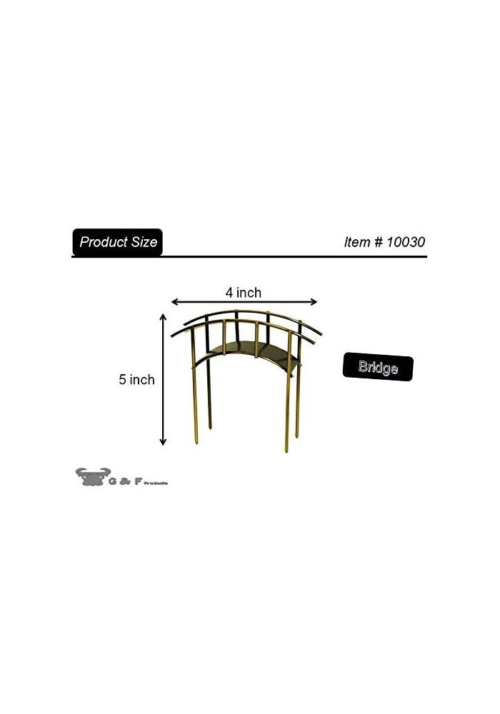 G & F Products MiniGardenn 10030 Rustic Fairy Garden Mini Bridge - 4" L x 1.25" W x 2.5" H - Image 3