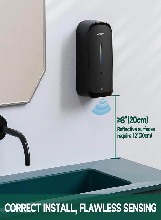anydry Commercial Automatic Soap Dispenser Large 34oz/1000ml Capacity Wall-Mounted Touchless Liquid Dispenser for High-Traffic Restrooms, Offices, Hospitals Model AD1220S Black - Image 2