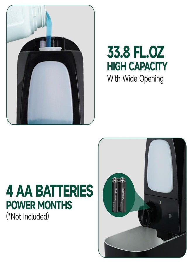 anydry Commercial Automatic Soap Dispenser Large 34oz/1000ml Capacity Wall-Mounted Touchless Liquid Dispenser for High-Traffic Restrooms, Offices, Hospitals Model AD1220S Black - Image 4