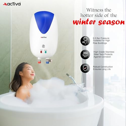 ACTIVA Instant Water Geyser, 3000 Watt, 3 Ltr Tank, ABS Body, ISI Marked Cooper Element, Auto Cutt off, Anti Rust Coating to save Corrosion by Water, 5 years Warranty (White) - Image 5