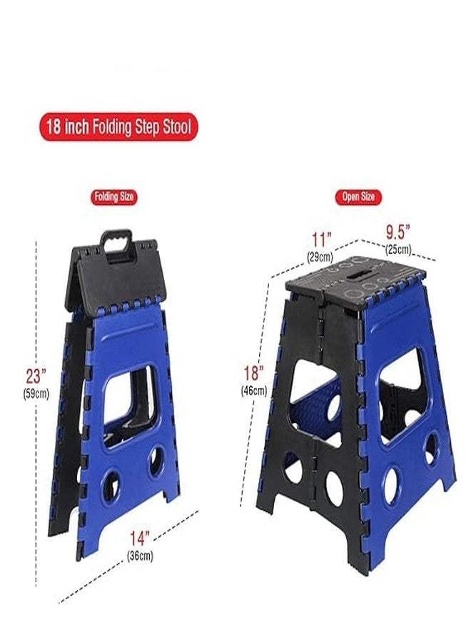 BoldBlossom 18Inch Foldable Plastic Step Stool for Adults & Kids – Heavy-Duty, Portable, Non-Slip Folding Stool for Kitchen, Bathroom, and Home Use - Image 2