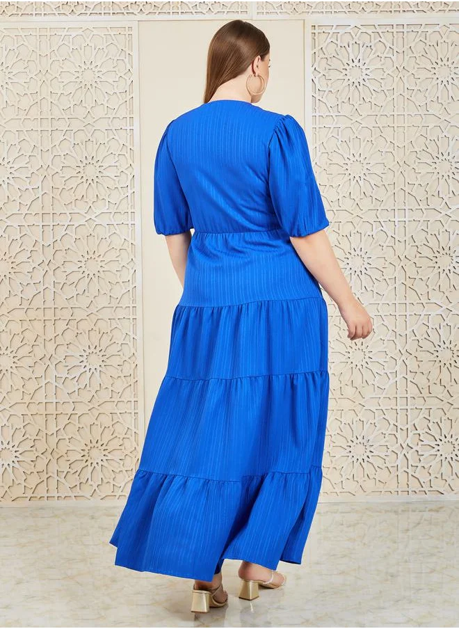 ستايلي Button Detail Tiered Maxi Dress