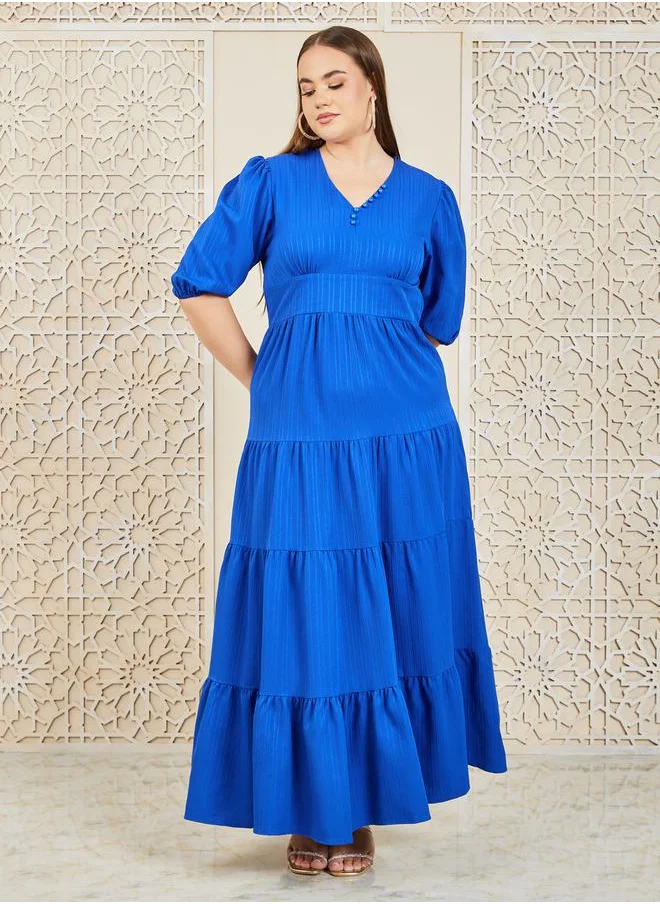 ستايلي Button Detail Tiered Maxi Dress