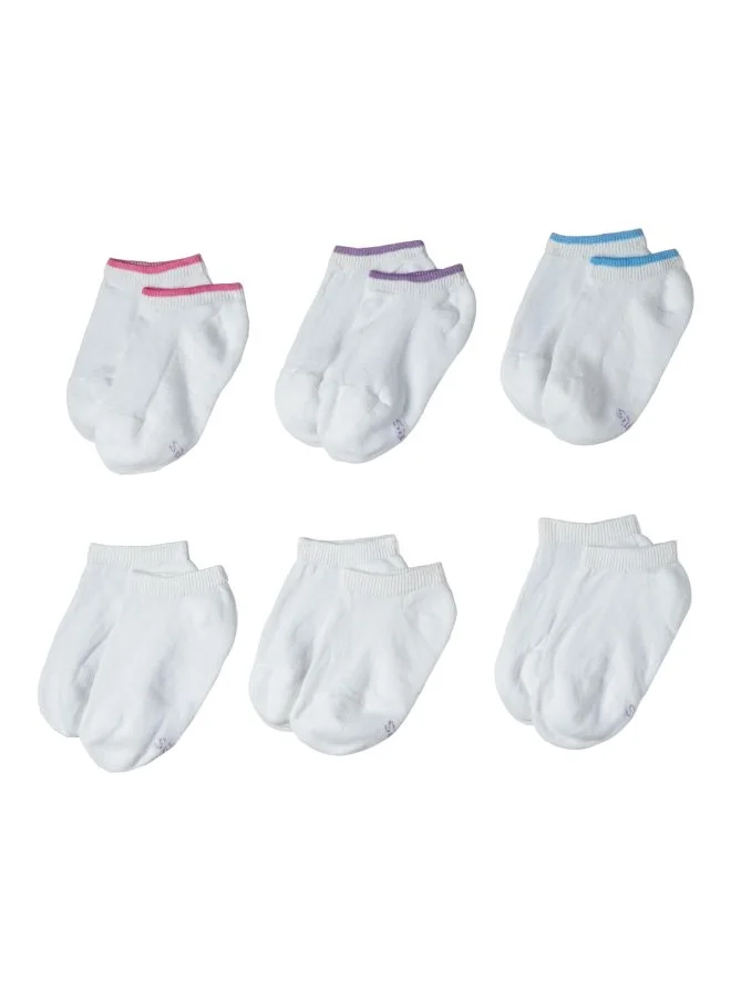 Hanes Girls Hanes 6 Pair Red Label Cushion EZ Sort No Show Socks 644 6