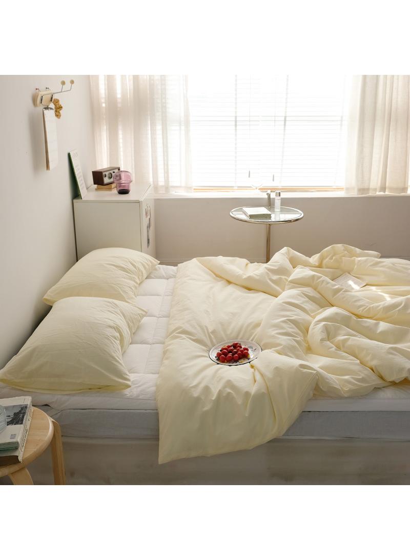 4-Piece Pure Cotton Solid Color Minimalist Style Comfortable Set King Size 220x240cm  - Image 4