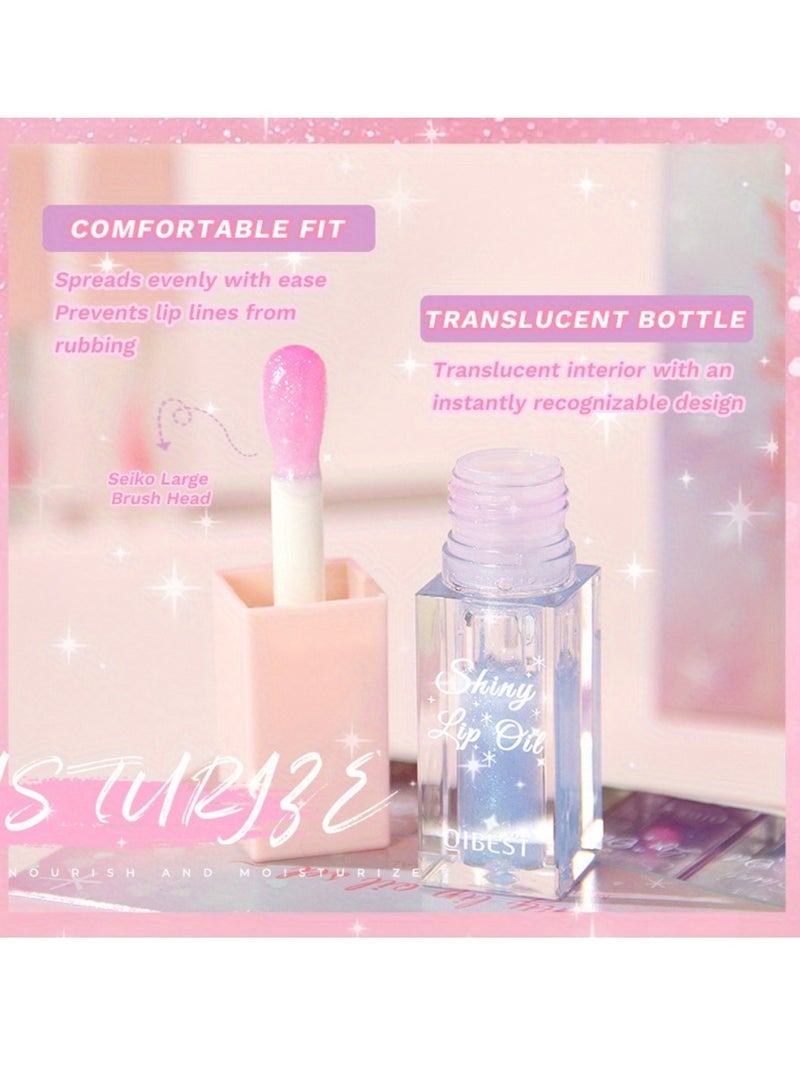 QiBest مجموعة زيت الشفاه اللامع بـ 6 ألوان زيت الشفاه لمعة أحمر شفاه مجموعة مرطبة مغذية ناعمة زيت الشفاه مع 1 لون يتغير من الأسود إلى الوردي زيت الشفاه لمعة أحمر شفاه مجموعة - Image 5