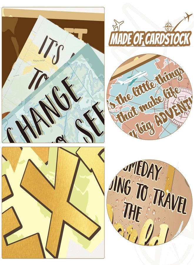 Supervitae 27 Pieces Travel Cutouts Travel the Map Bulletin Board Set Classroom Decor Motivational Sign Theme Party Decoration for Kids School Social Studies Classroom Office - Image 3