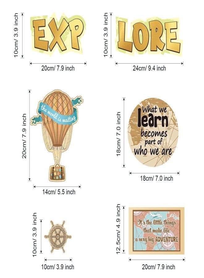 Supervitae 27 Pieces Travel Cutouts Travel the Map Bulletin Board Set Classroom Decor Motivational Sign Theme Party Decoration for Kids School Social Studies Classroom Office - Image 2