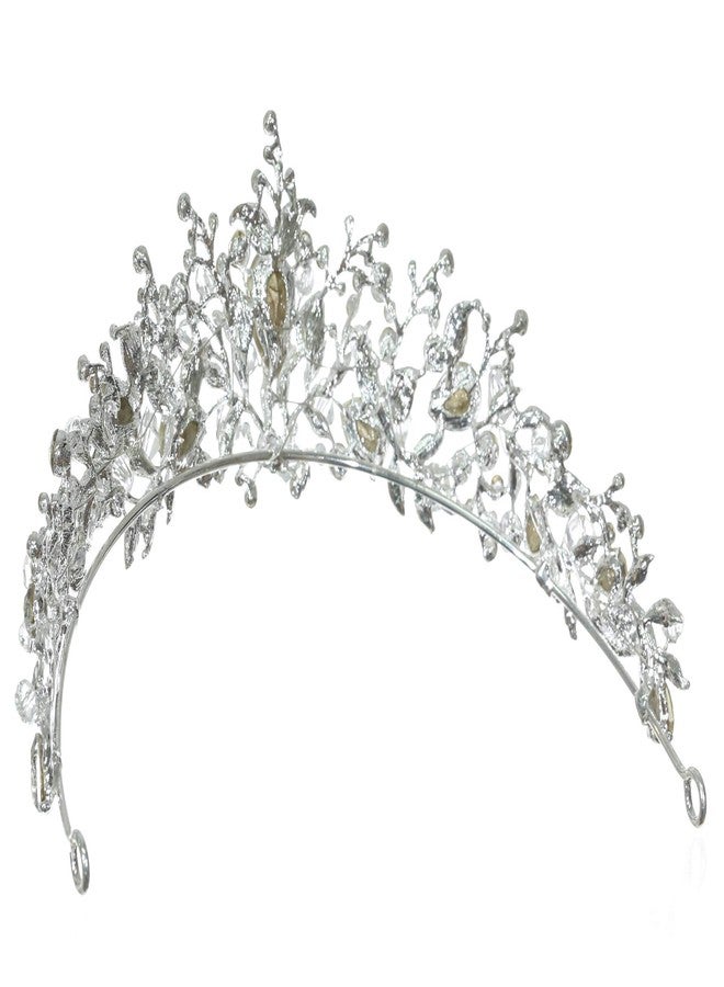 SAMKY Silver Wild Flower Crystal Beads Tiara Crown T1302 - Image 3