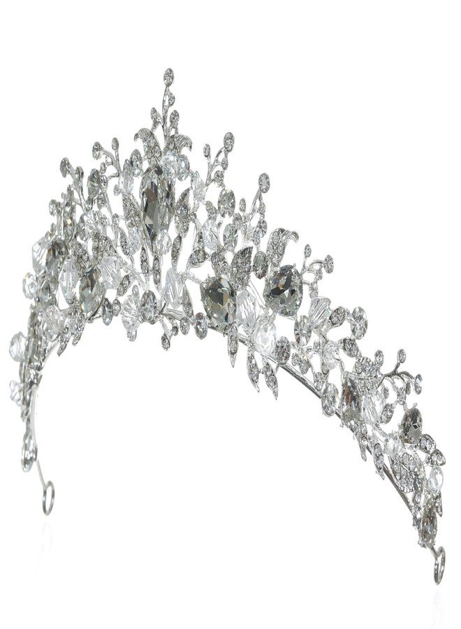 SAMKY Silver Wild Flower Crystal Beads Tiara Crown T1302 - Image 2