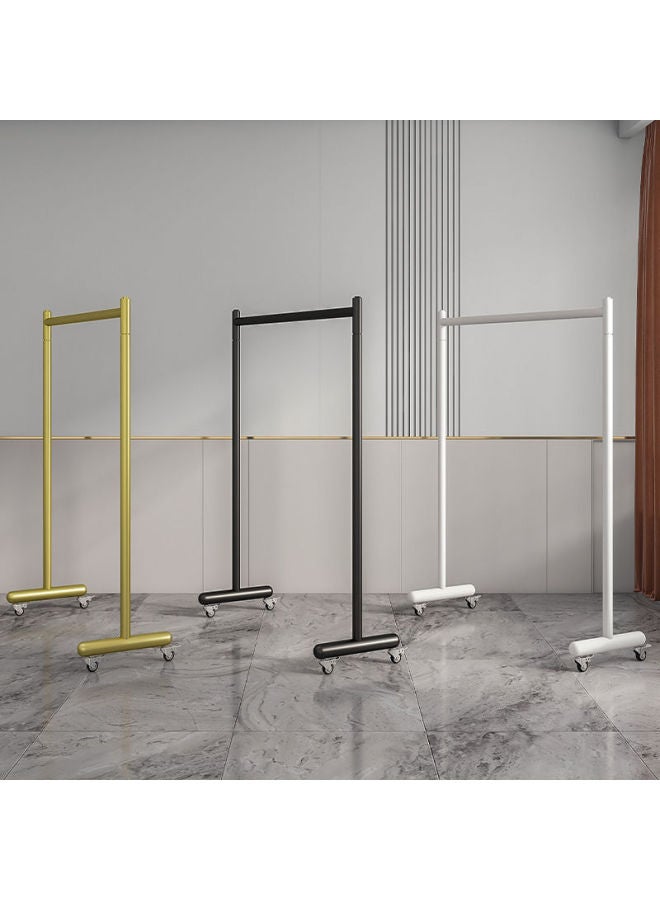 Internet Celebrant Clothes Hanger Floor Vertical Hanger Indoor Student Dormitory Bedroom Clothing Display Rack Gantry Clothes Hanging Rod-Color:Nano Silver_length 100 Height 167 With 2.0 Wheels  - Image 5