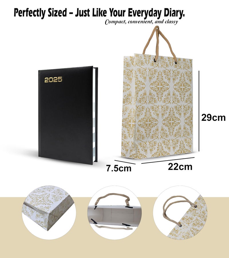 KOSY حزمة KOSY من 10 أكياس هدايا | حقيبة ورقية صديقة للبيئة قابلة لإعادة التدوير للهدايا | حقيبة ورقية متينة ومتعددة الاستخدامات للتسوق | حقيبة هدايا متوسطة 29x7.5x22 سم | حقيبة هدايا بتصميم طباعة ذهبية - Image 3