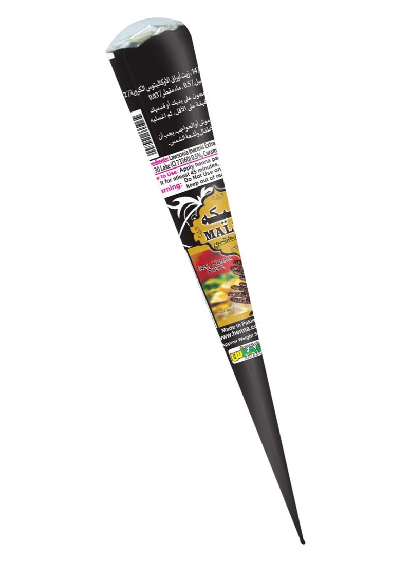 Malika Pack Of 4 Malika Black Henna Paste Cone Mehndi Henna Paste Cone Instant Long-lasting No Harmful Chemical Temporary Tattoo Certified - Image 1