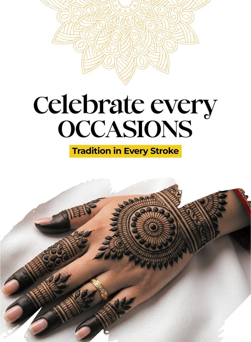 Malika Black Henna Cones Pack of 4 | Natural Henna Cones | Organic Henna Kit - Image 2