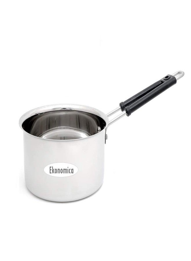 Ekonomica Stainless Steel(Heavy Guage) Sandwich Bottom Capsulated Saucepan 1500ML (Diamater - 19Cm)