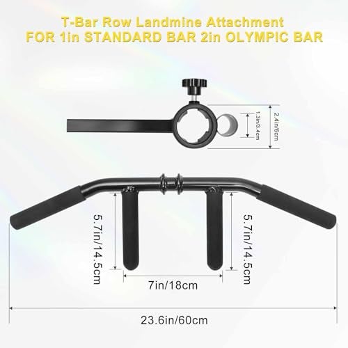 plzzree T Bar Row Landmine Attachment: T Bar Row Handle for 2In Olympic Barbell & 1In Standard Bar - Multi-Grip Tbar for Strength Workout Training - Image 5