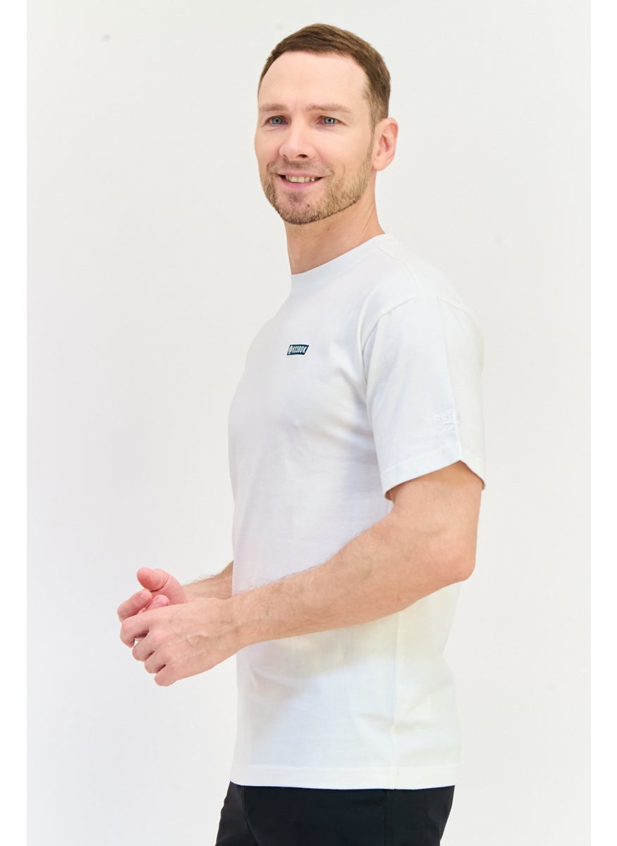 Reebok Men Sportswear Fit Short Sleeves Running T-Shirt, Cream  - Image 2