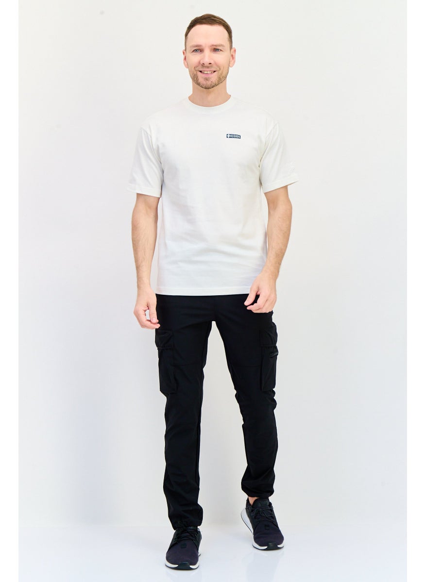 Reebok Men Sportswear Fit Short Sleeves Running T-Shirt, Cream  - Image 4