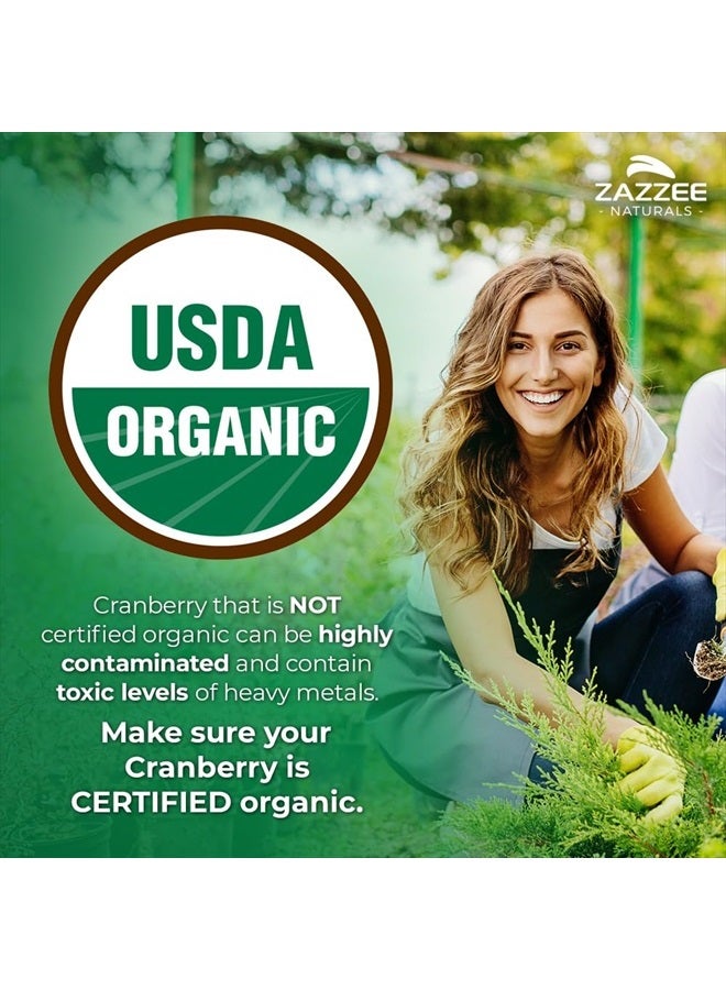 Zazzee USDA Organic Cranberry 25:1 Extract, 12,500 mg Strength, 100 Vegan Capsules, Over 3 Month Supply, Standardized, Concentrated 25X Extract, 100% Vegetarian, Certified Organic, Non-GMO All-Natural  - Image 2