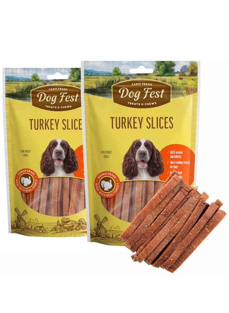 Dog Fest Turkey Slices Soft Handcrafted Treats For Adult Dogs 2X90g  - Image 1