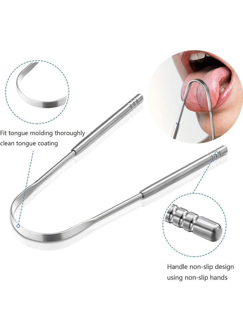 Stainless Steel Tongue Scraper – Bad Breath Treatment for Adults & Kids – Tongue Scrapers - Image 2