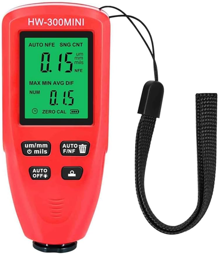 مقياس سمك طلاء السيارات المحمول الأحمر 0-2000 ميكرومتر أداة قياس الطلاء 300 ميني - Image 2