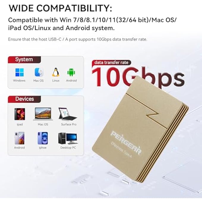 Pergear PROFESSIONAL CFEXPRESS TYPE A USB 3.2 GEN 2 CARD READER, USB-C&USB-A 2-IN-1 TYPE A CFEXPRESS ADAPTER, HIGH-SPEED USB 10GBPS TRANSFER SPEEDS FOR WINDOWS/MAC/LINUX/ANDROID - Image 3