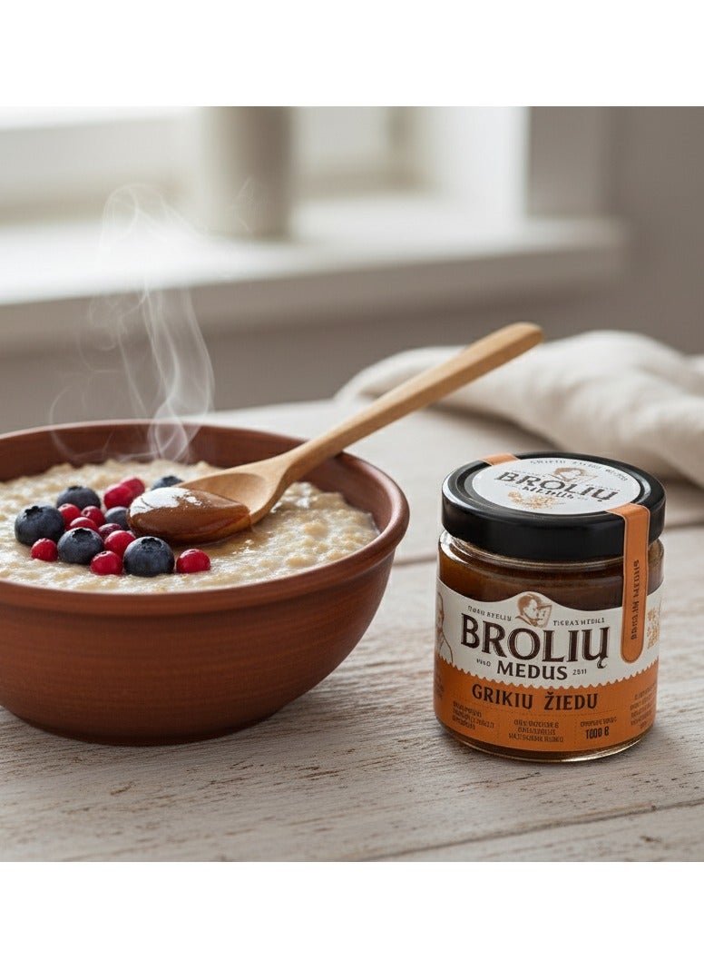 Broliu Medus Pure Lithuanian Buckwheat Honey - Image 2