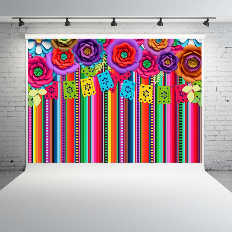 📦 خلفية تصوير ثيمة المكسيك بألوان العلم ملونة مستطيلة 150x150 سم زخرفة - Image 3